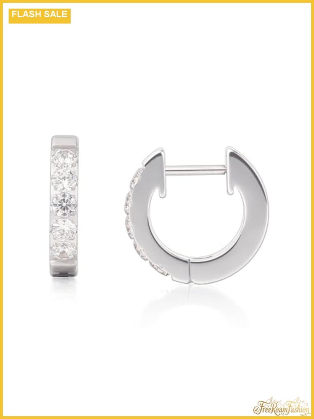 Hypoallergenic Titanium Huggie Hoop Earrings with Cubic Zirconia